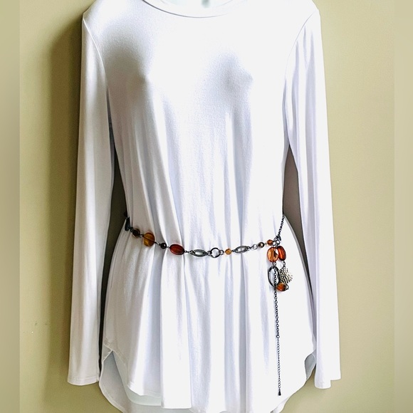 New 44” Gunmetal Orange Necklace - Picture 6 of 8